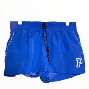 Victoria's Secret Pink Boxer Shorts Drawstring Mesh Lined Royal Blue Large